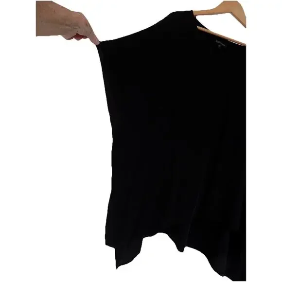 Eileen Fisher black silk tunic top size Large - Picture 2 of 5